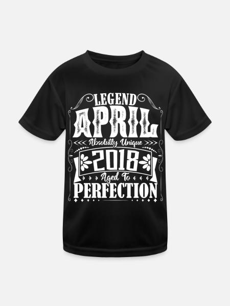 Avril 2018. Anniversaire avril 2018. Cadeau 2018. - T-shirt sport Enfant - noir - Devant