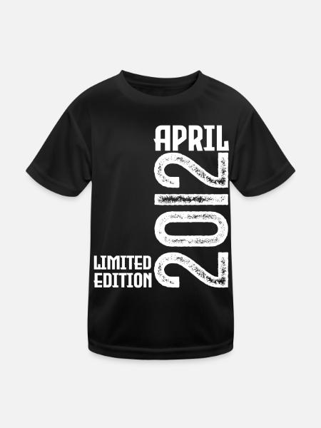 Cadeau Avril 2012. Anniversaire avril 2012. April. - T-shirt sport Enfant - noir - Devant