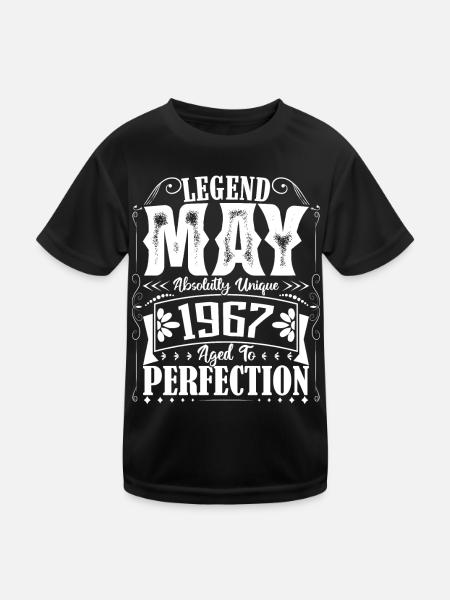 Mai 1967. Geburtstag Mai 1967. Geschenk Mai 1967. - Kinder Funktions-T-Shirt - Schwarz - Vorne
