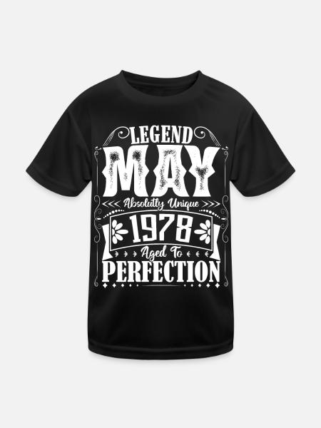 Mai 1978. Anniversaire mai 1978. Cadeau may 1978. - T-shirt sport Enfant - noir - Devant