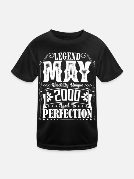 May 2000. Birthday May 2000. Gift May 2000. - Kids Functional T-Shirt - black - Front