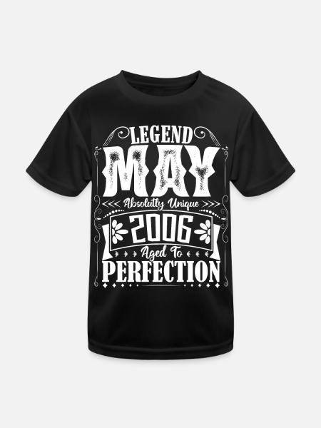 Mai 2006. Anniversaire mai 2006. Cadeau may 2006. - T-shirt sport Enfant - noir - Devant