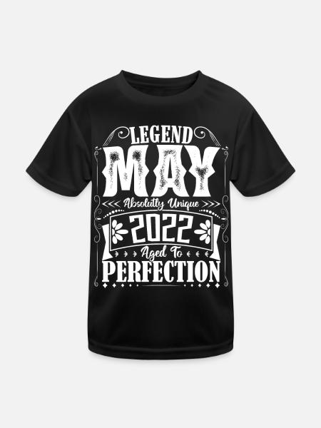Mai 2022. Anniversaire mai 2022. Cadeau may 2022. - T-shirt sport Enfant - noir - Devant