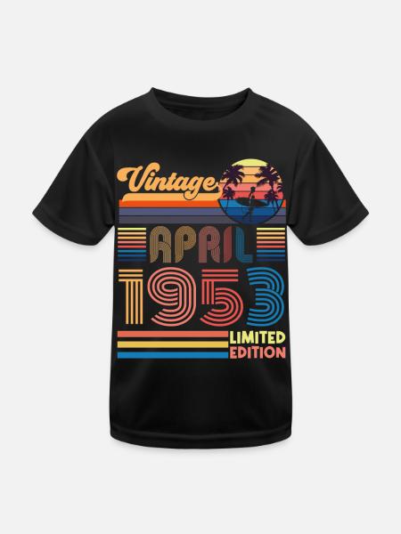 anniversaire Avril 1953 Avril. Avril 1953 Cadeau. - T-shirt sport Enfant - noir - Devant