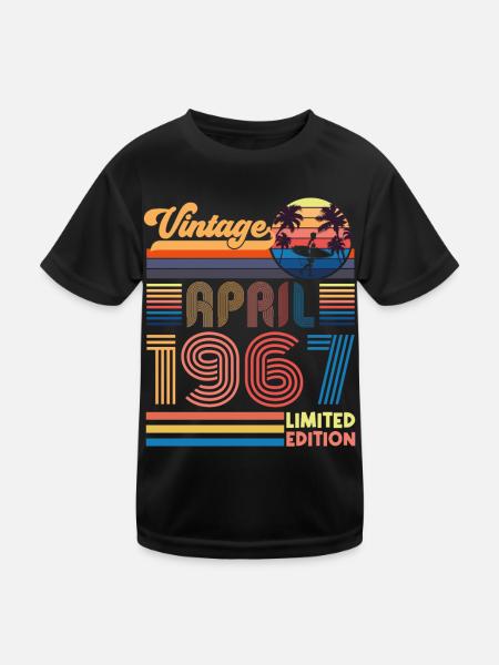 anniversaire Avril 1967 Avril. Avril 1967 Cadeau. - T-shirt sport Enfant - noir - Devant