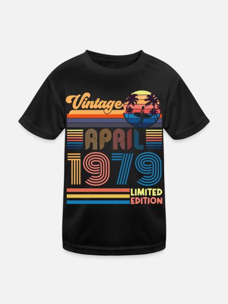 anniversaire Avril 1979 Avril. Avril 1979 Cadeau. - T-shirt sport Enfant - noir - Devant
