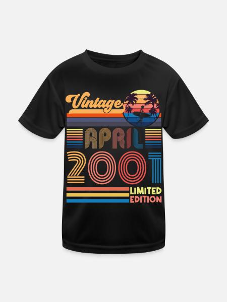 birthday April 2001 April. April 2001 Gift. - Kids Functional T-Shirt - black - Front