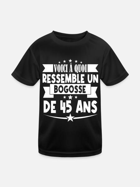 anniversaire 45 ans. beau gosse 45 ans. 45e annive - T-shirt sport Enfant - noir - Devant