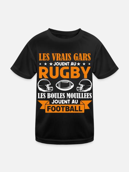 Cadeau rugbyman, cadeau Fan de rugby.Rugby. - T-shirt sport Enfant - noir - Devant