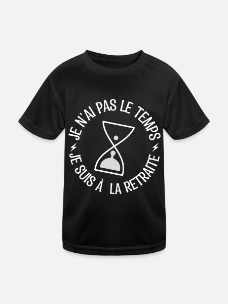 cadeau de retraite, cadeau départ en retraite. - T-shirt sport Enfant - noir - Devant