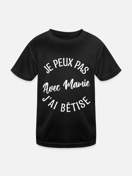 Cadeau mamie. Cadeau grand-mère. mamie de l'année. - T-shirt sport Enfant - noir - Devant