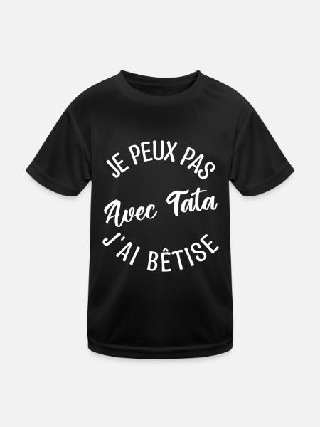 Cadeau Tata. cadeau tante. ma tata préféré. - T-shirt sport Enfant - noir - Devant