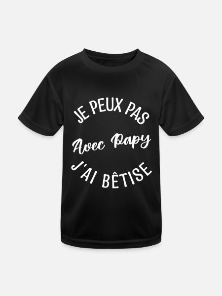 Cadeau Papy, Cadeau grand-père. papi de l'année. - T-shirt sport Enfant - noir - Devant