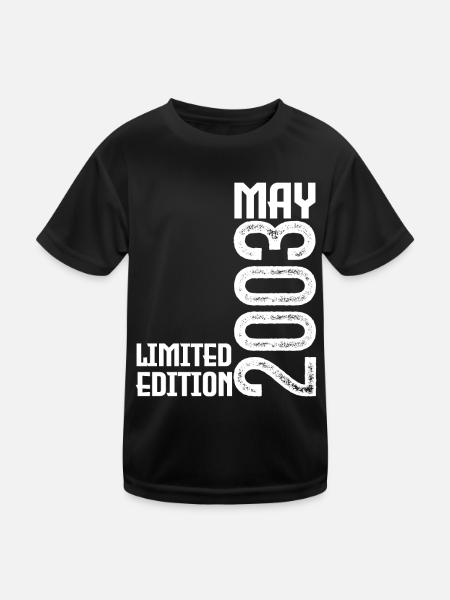 Cadeau may 2003. anniversary may 2003. Mai 2003. - T-shirt sport Enfant - noir - Devant