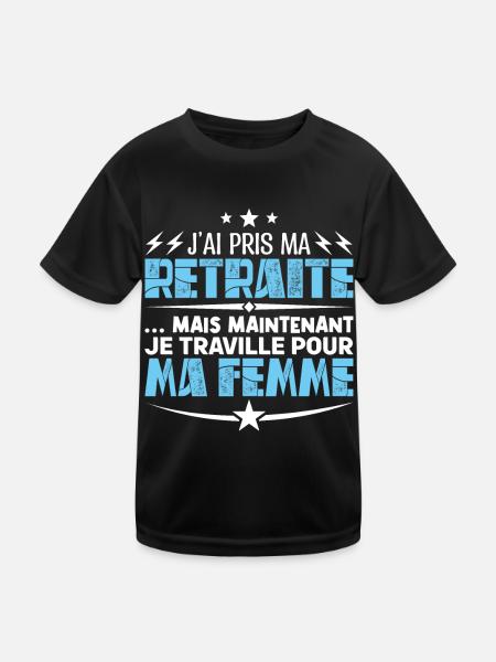 meilleur idée cadeau retraite, retraité, pension. - T-shirt sport Enfant - noir - Devant