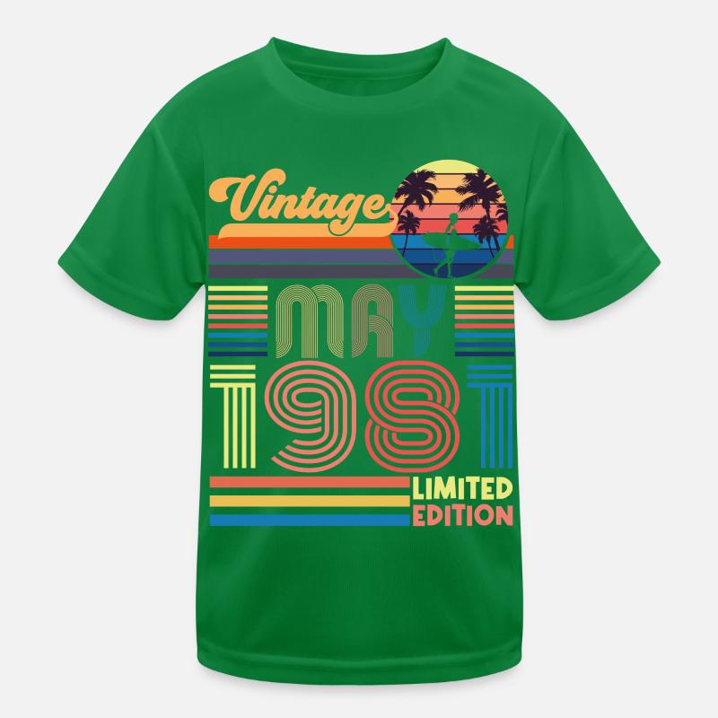 Né Mai 1981, Cadeau Anniversaire Mai 1981, MAY, ma T-shirt sport Enfant