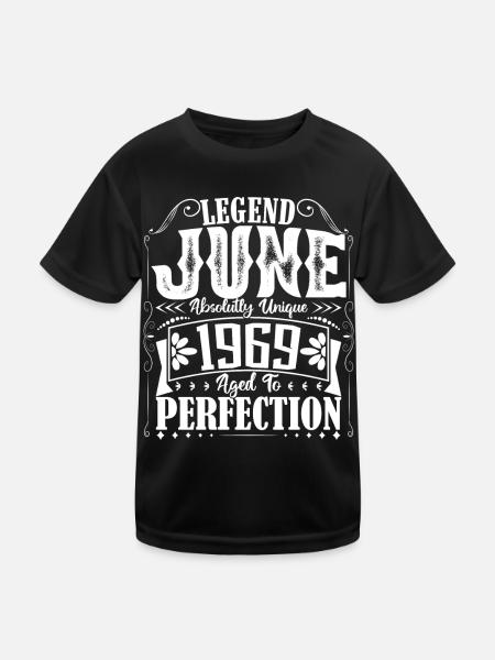 juin 1969. Anniversaire juin 1969 Cadeau juin 1969 - T-shirt sport Enfant - noir - Devant