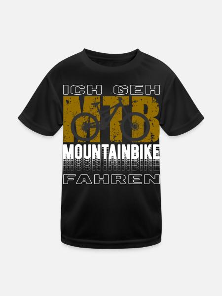 Ich Geh Mountainbike Fahren Radfahrer MTB Bike - Kinder Funktions-T-Shirt - Schwarz - Vorne