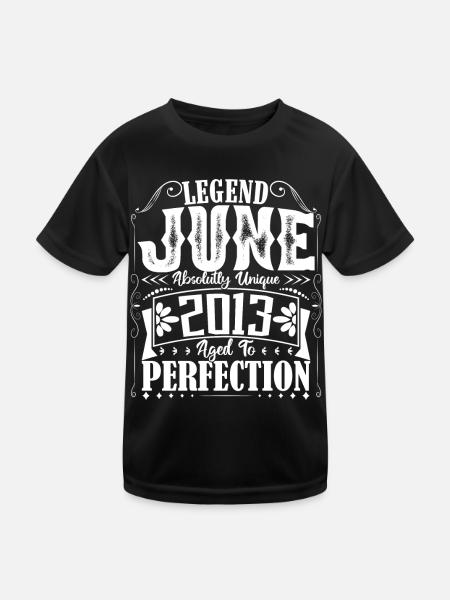 juin 2013. Anniversaire juin 2013 Cadeau juin 2013 - T-shirt sport Enfant - noir - Devant