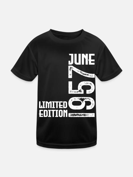 Gift June 1957 anniversary June 1957. June 1957 - Kids Functional T-Shirt - black - Front