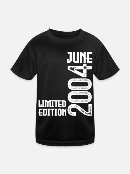 Geschenk Juni 2004 Jubiläum Juni 2004. Juni 2004 - Kinder Funktions-T-Shirt - Schwarz - Vorne