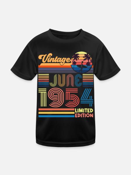 anniversaire juin 1954. June 1954 Juin 1954 Cadeau - T-shirt sport Enfant - noir - Devant