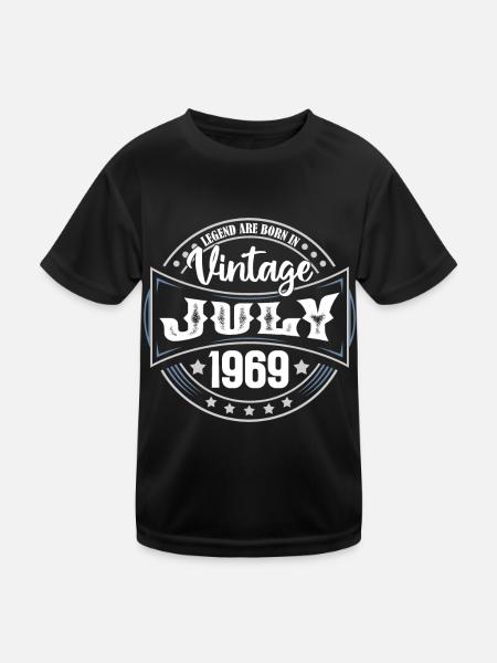 Juli 1969. Geburtstagsgeschenk Juli 1969. - Kinder Funktions-T-Shirt - Schwarz - Vorne