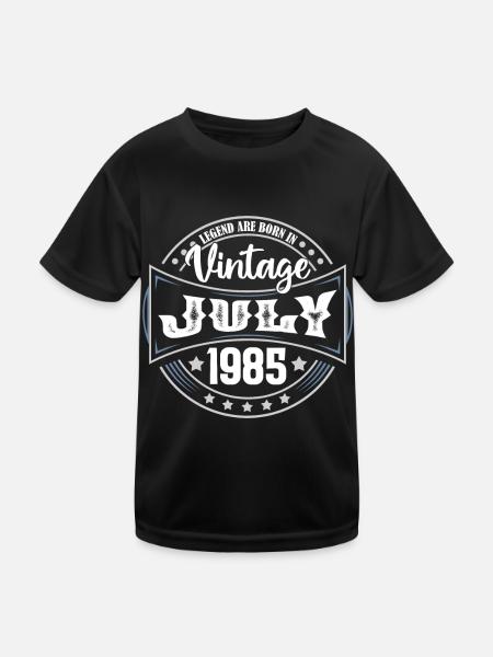 Juli 1985. Geburtstagsgeschenk Juli 1985. - Kinder Funktions-T-Shirt - Schwarz - Vorne