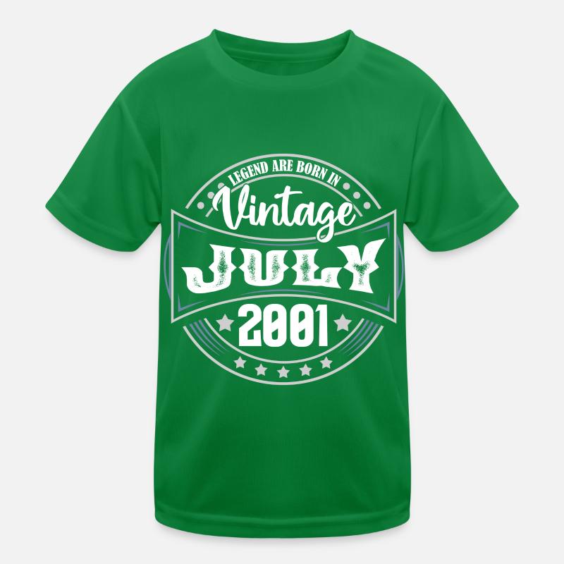 Juli 2001. Geburtstagsgeschenk Juli 2001. Kinder Funktions-T-Shirt