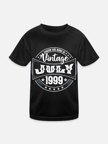 Juli 1999. Geburtstagsgeschenk Juli 1999. - Kinder Funktions-T-Shirt - Schwarz - Vorne
