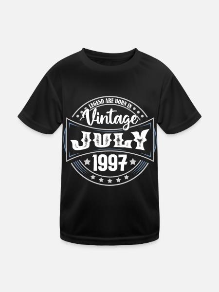 1997 July. Birthday gift July 1997. - Kids Functional T-Shirt - black - Front