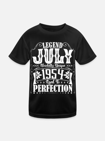 Juli 1954. Geburtstagsgeschenk Juli 1954. - Kinder Funktions-T-Shirt - Schwarz - Vorne