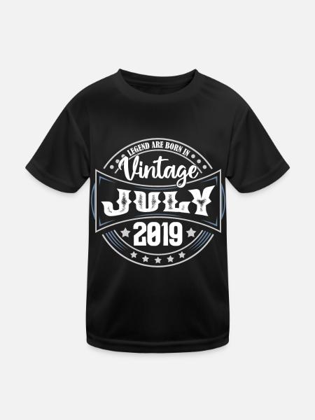 2019 July. Birthday gift July 2019. - Kids Functional T-Shirt - black - Front