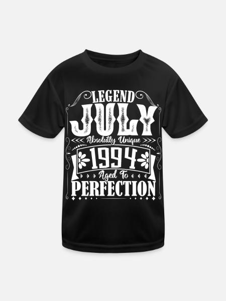 Juillet 1994. Cadeau d'Anniversaire juillet 1994. - T-shirt sport Enfant - noir - Devant