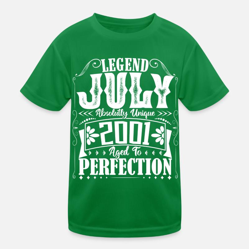 Juli 2001. Geburtstagsgeschenk Juli 2001. Kinder Funktions-T-Shirt
