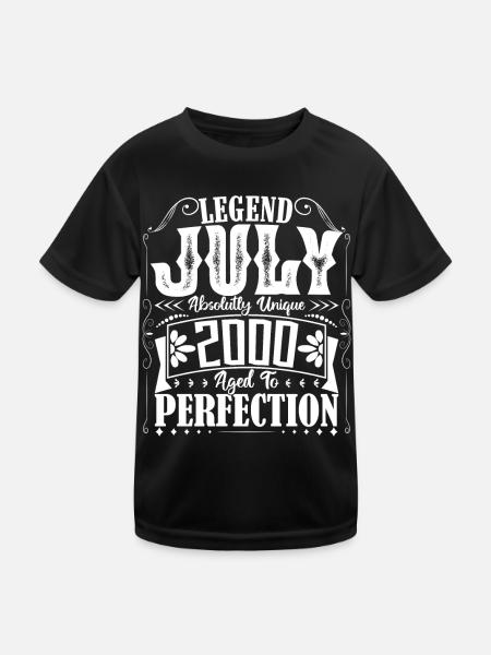 July 2000. Birthday gift July 2000. - Kids Functional T-Shirt - black - Front