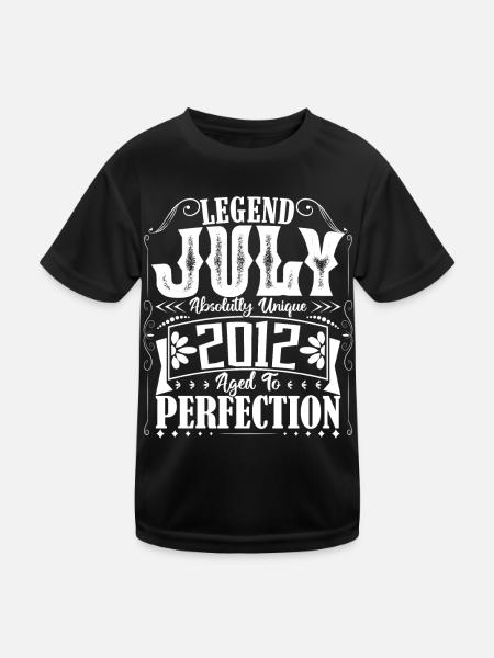 Juillet 2012. Cadeau d'Anniversaire juillet 2012. - T-shirt sport Enfant - noir - Devant