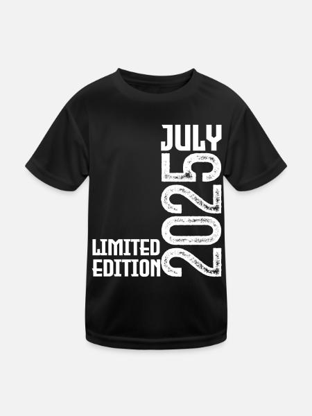Gift July 2025. Birthday July 2025. - Kids Functional T-Shirt - black - Front