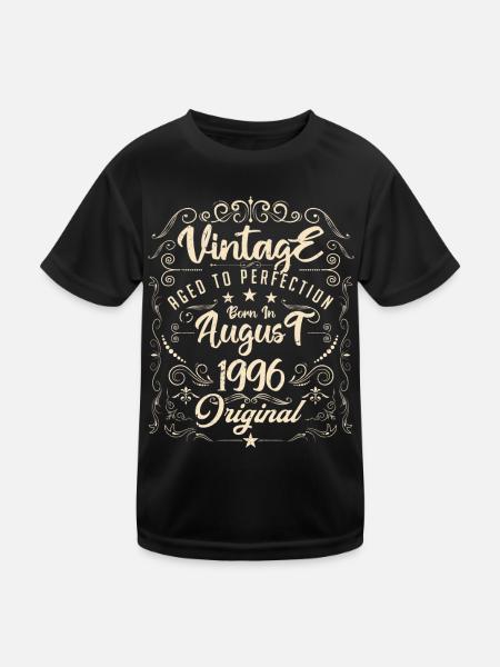 Vintage Né(e) en Août 1996. anniversaire août 1996 - T-shirt sport Enfant - noir - Devant