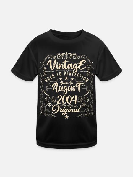 Vintage Né(e) en Août 2004. anniversaire août 2004 - T-shirt sport Enfant - noir - Devant