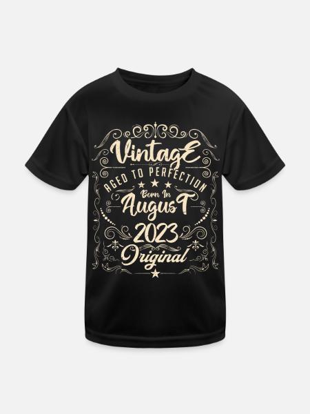 Vintage Né(e) en Août 2023. anniversaire août 2023 - T-shirt sport Enfant - noir - Devant