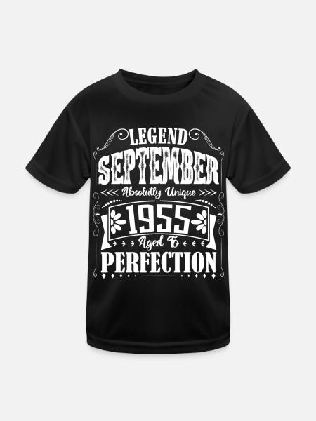 September 1955. September Birthday Gift. - Kids Functional T-Shirt - black - Front