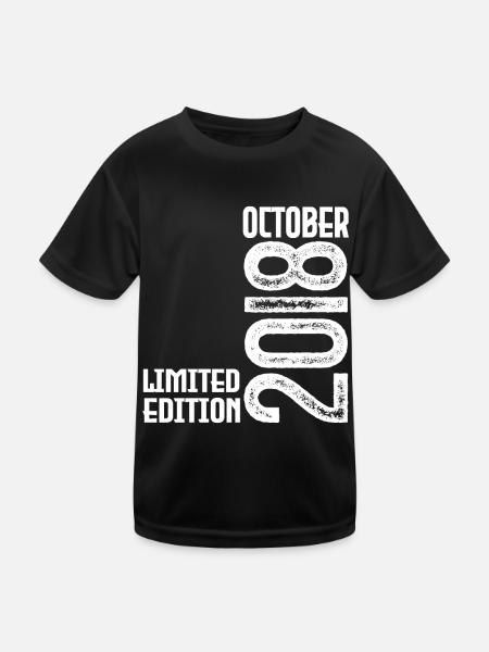Oktober 2018 Geburtstagsgeschenk. Oktober 2018. - Kinder Funktions-T-Shirt - Schwarz - Vorne