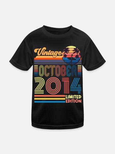 Anniversaire octobre 2014. Cadeau Octobre 2014. - T-shirt sport Enfant - noir - Devant