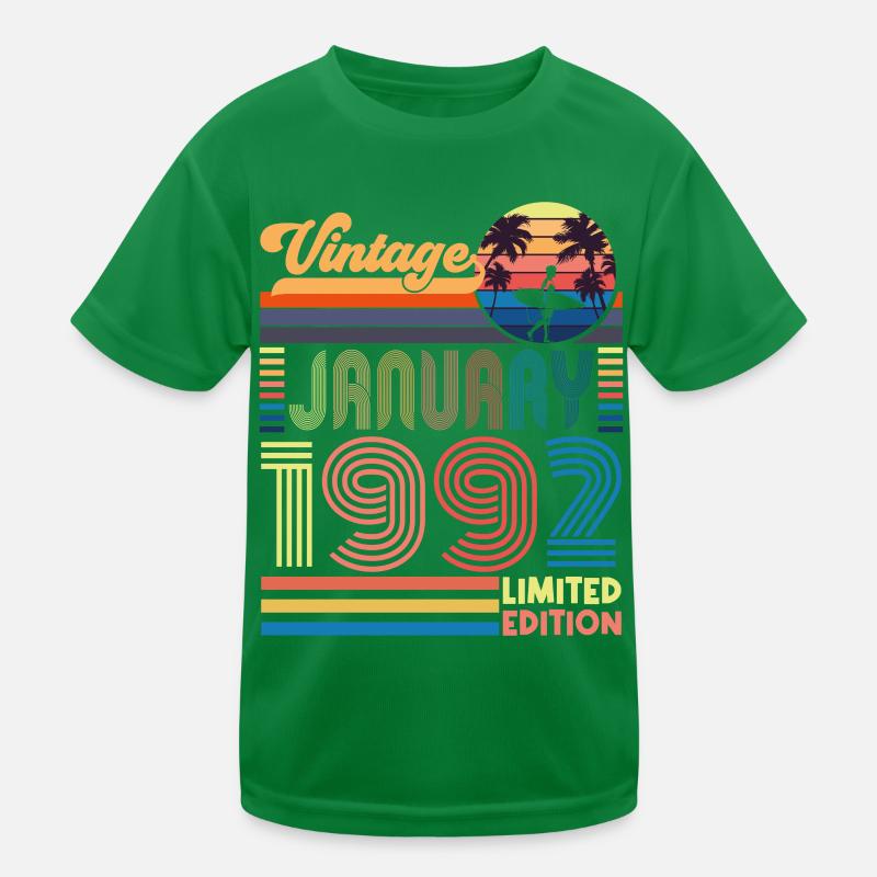 Jubiläum Januar 1992. Geschenk Januar 1992. Kinder Funktions-T-Shirt