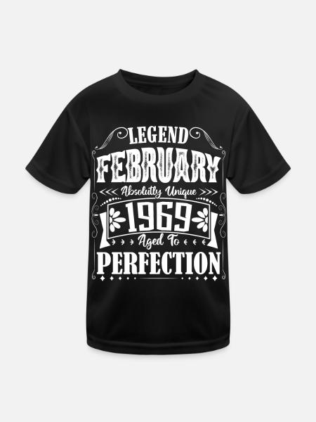 February 1969. February 1969 Birthday Gift. - Kids Functional T-Shirt - black - Front