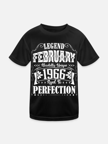Février 1966. Cadeau d'Anniversaire février 1966. - T-shirt sport Enfant - noir - Devant