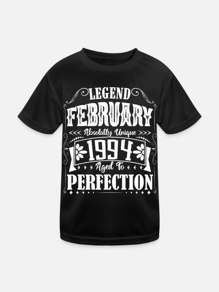 Février 1994. Cadeau d'Anniversaire février 1994. - T-shirt sport Enfant - noir - Devant