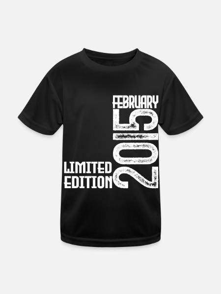 Cadeau Anniversaire Février 2015. February 2015. - T-shirt sport Enfant - noir - Devant