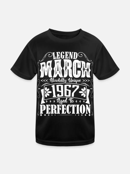 Mars 1967. Cadeau d'Anniversaire mars 1967. March. - T-shirt sport Enfant - noir - Devant